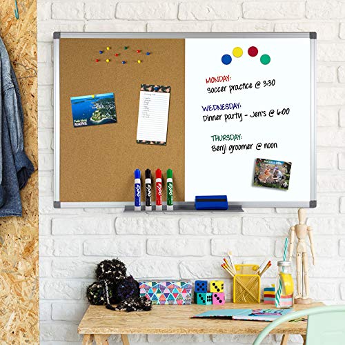 3 Magnetic+Erase+Cork+Combo+Board