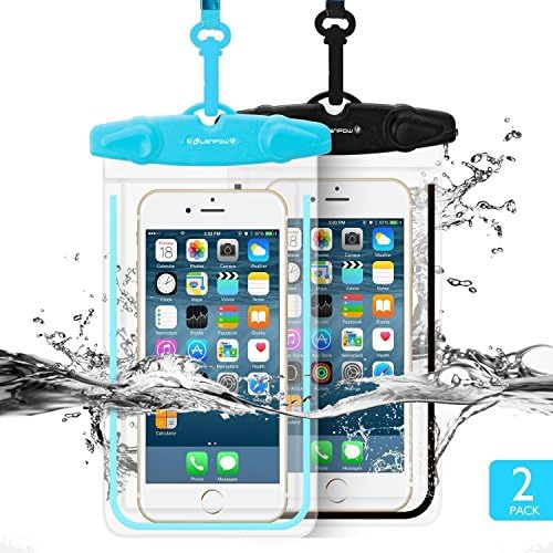 GLBSUNION Waterproof Phone Case, 2 Pack Universal Waterproof Pouch Dry Bag with Neck Strap Luminous Ornament for Water Games Protect iPhone 13 12 11 Max Plus Pro Galaxy S21 S20 Note Google up to 6.9"