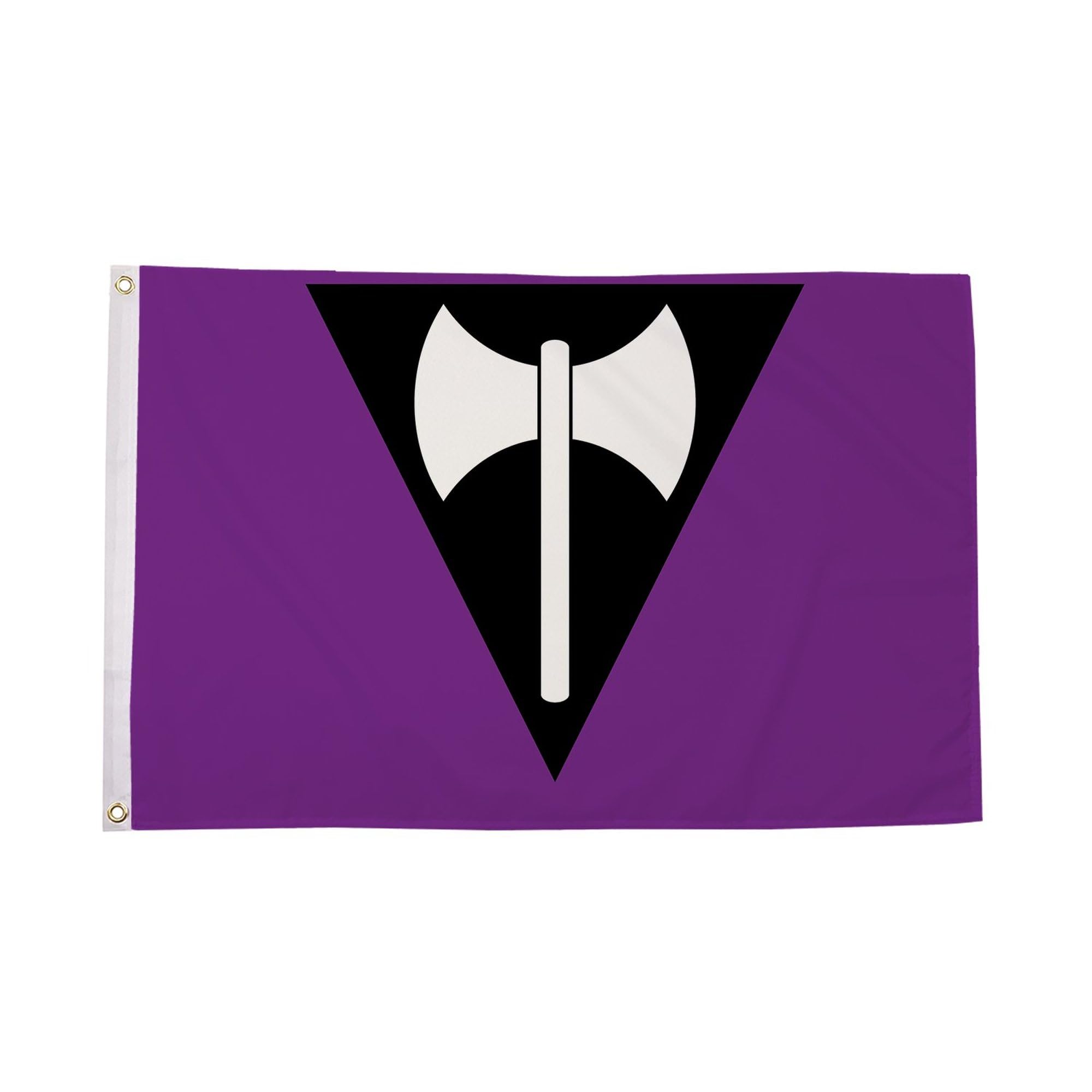 Flagtex Lesbian Pride Labrys Flag 5ft x 3ft LGBTQ WLW Pride Flag Purple Black Triangle Labrys Symbol Premium Quality Polyester Double Stitched Brass Grommets 150cm x 90cm Indoor Outdoor Banner Display
