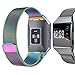 For Fitbit Ionic Bands, bayite Stainless Steel Milanese Loop Metal Replacement Strap with Unique Magnet Lock Accessories for Fitbit Ionic Small Smoke Gray + Pearlescent