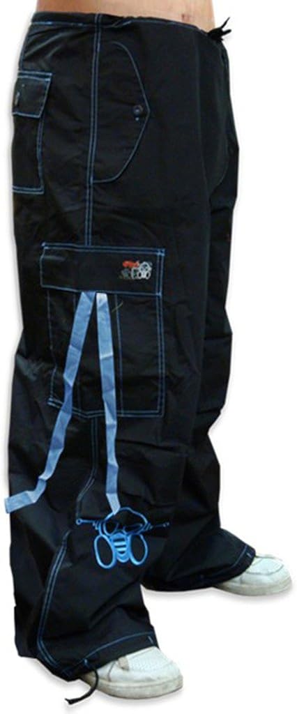 Ghast Unisex Cargo Drawstring Contrast Stitching Rave Dance Pants: Clothing