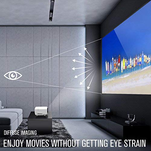Projector, Upgraded TENKER Projector, 70% Brighter, Mini Home Theater Movie Projector with 4.0" LCD and Up to 176-inch Display, Supports 1080P HDMI/USB/SD Card/AV/VGA for TVs/Laptops/Games