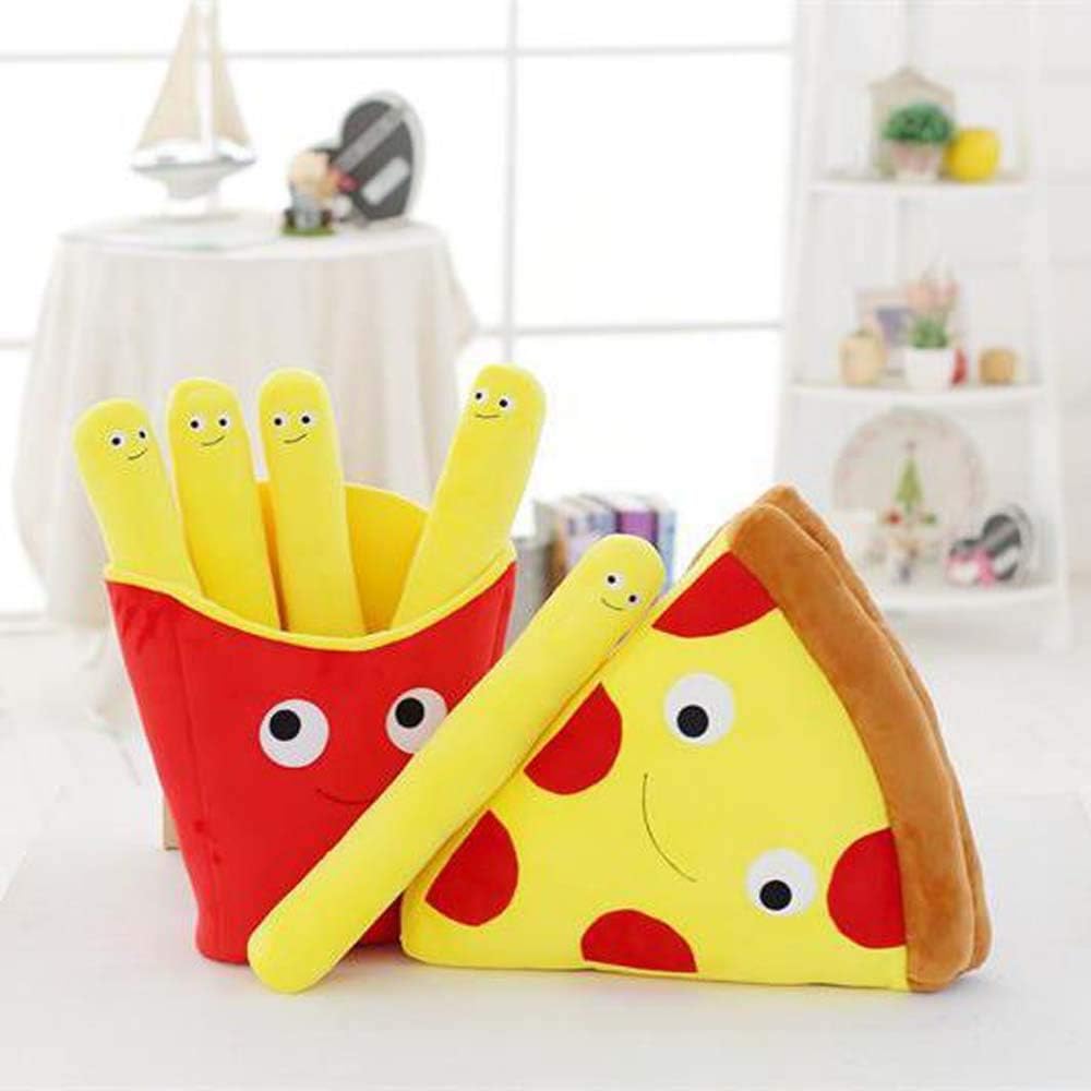 LevinArt Plush Toys Pizza and French Fries Pillow Sofa Decoration Kids Toy for Children's Gift