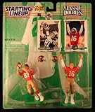 JOE MONTANA / SAN FRANCISCO 49ERS & DWIGHT CLARK / SAN FRANCISCO 49ERS 1997 NFL Classic Doubles * Winning Pairs * Starting Lineup Action Figures & Exclusive Collector Trading Cards