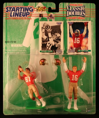 JOE MONTANA / SAN FRANCISCO 49ERS & DWIGHT CLARK / SAN FRANCISCO 49ERS 1997 NFL Classic Doubles * Winning Pairs * Starting Lineup Action Figures & Exclusive Collector Trading Cards