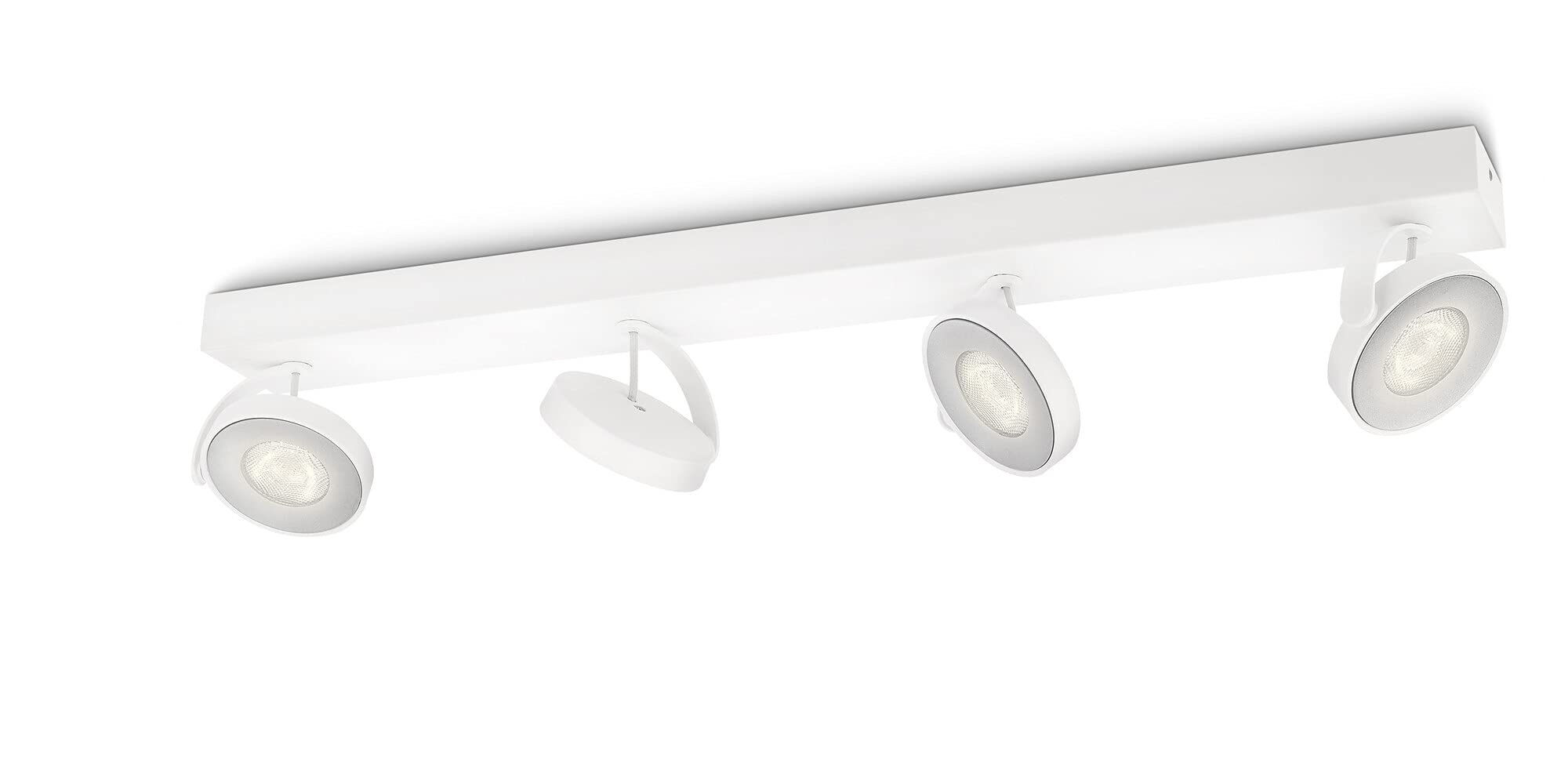 Philips myLiving Clockwork LED 4-er Spotbalken (22 W), dimmbare Leuchte mit 4 integrierten LED Spots, energiesparende Raumbeleuchtung mit langer Nutzlebensdauer, Weiß 4