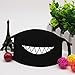 Teenitor Cotton Mask, Teeth Pattern Cute Unisex Cotton Blend Anti Dust Face Mouth Mask Black for Man Woman 4 pcs A Set