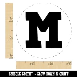Fun Bold Font Letters and Numbers Rubber Stamp for