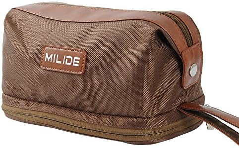Deluxe Brown Canvas Men &amp; Women Toiletry Bag – Sturdy &amp; Durable Travel Organizer With Strong Zipper Makeup Bag &amp; Multiple Inside Pockets–Foldable &amp; Hanging Traveling Shaving Dopp Kit