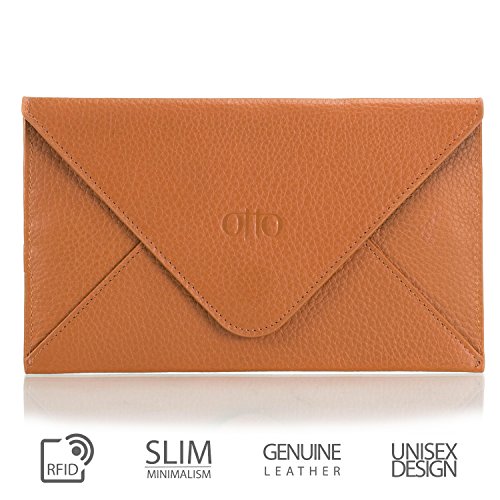 Otto Genuine Leather Wallet |RFID Blocking, Multiple Slots Money, ID, Cards, Smartphone| - Unisex (Light Brown)