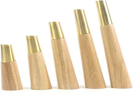 ABBD - Patas de madera para muebles de 4 a 10 bases de latón, patas de