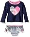 Osh Kosh Baby Girls' Heart Long Sleeve Rash Guard Set, Navy, 18 Months