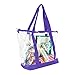 DALIX Clear Shopping Bag Security Work Tote Shoulder Bag Womens Handbag (Purple)