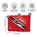 ZIPIT Monstar 3-Ring Binder Pencil Pouch, Large Capacity Pen Case for Kids, Made of One Long Zipper (Red)