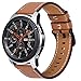 NewWays for Galaxy Watch 46mm Bands, 22mm Soft Leather Replacement Strap for Galaxy Watch 3 45mm, Gear S3 Frontier, Brown