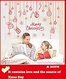 Red Elk PVC Composition Wall Stickers Vinyl Home Decor Reindeer Snowflake Xmas Wall Sticker DIY Removable Waterproof Easy Install for Kids' Room Living Room Bedroom Decal Mural Candy Bars