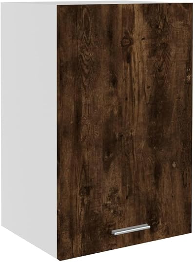 vidaXL Smoked Oak Hanging Cabinet Wall Mounted Kitchen Storage 39.5x31x60 cm