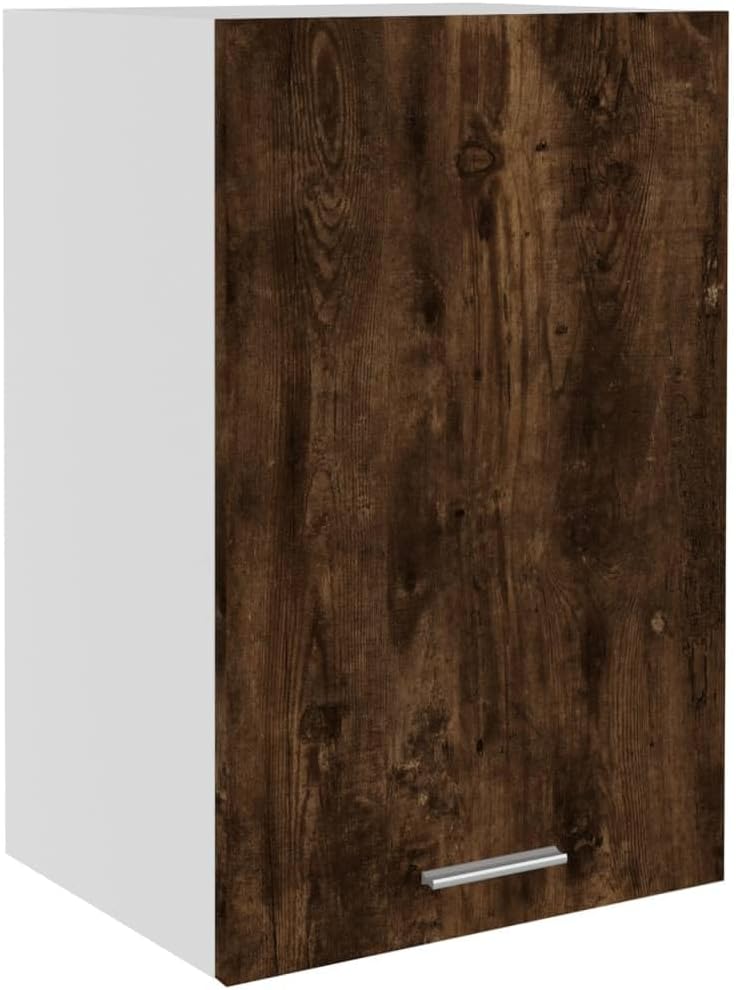 vidaXL Smoked Oak Hanging Cabinet Wall Mounted Kitchen Storage 39.5x31x60 cm