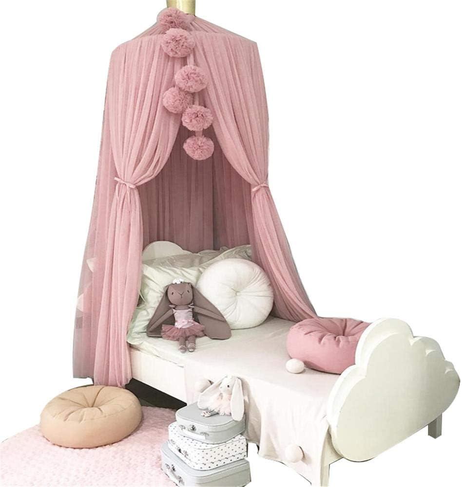 xiangpian183 Bed Canopy, Indoor Chiffon Mosquito Netting Dome for Baby, Kids, Girls with Ball Wall Hanging Wall Decoration