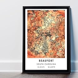 Beaufort Map Poster, South Carolina Map Art