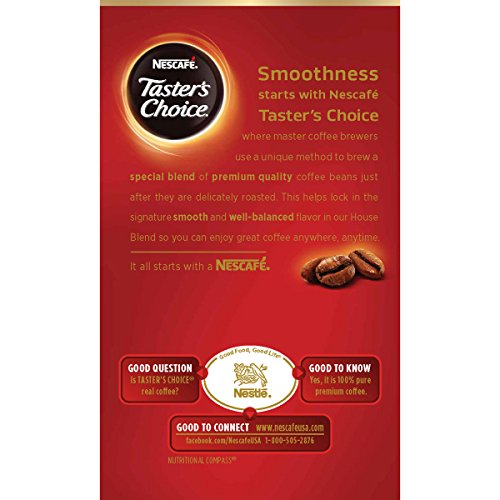Nescafe Taster's Choice Instant Coffee, House Blend, 0.63 Ounce (Pack of 12)