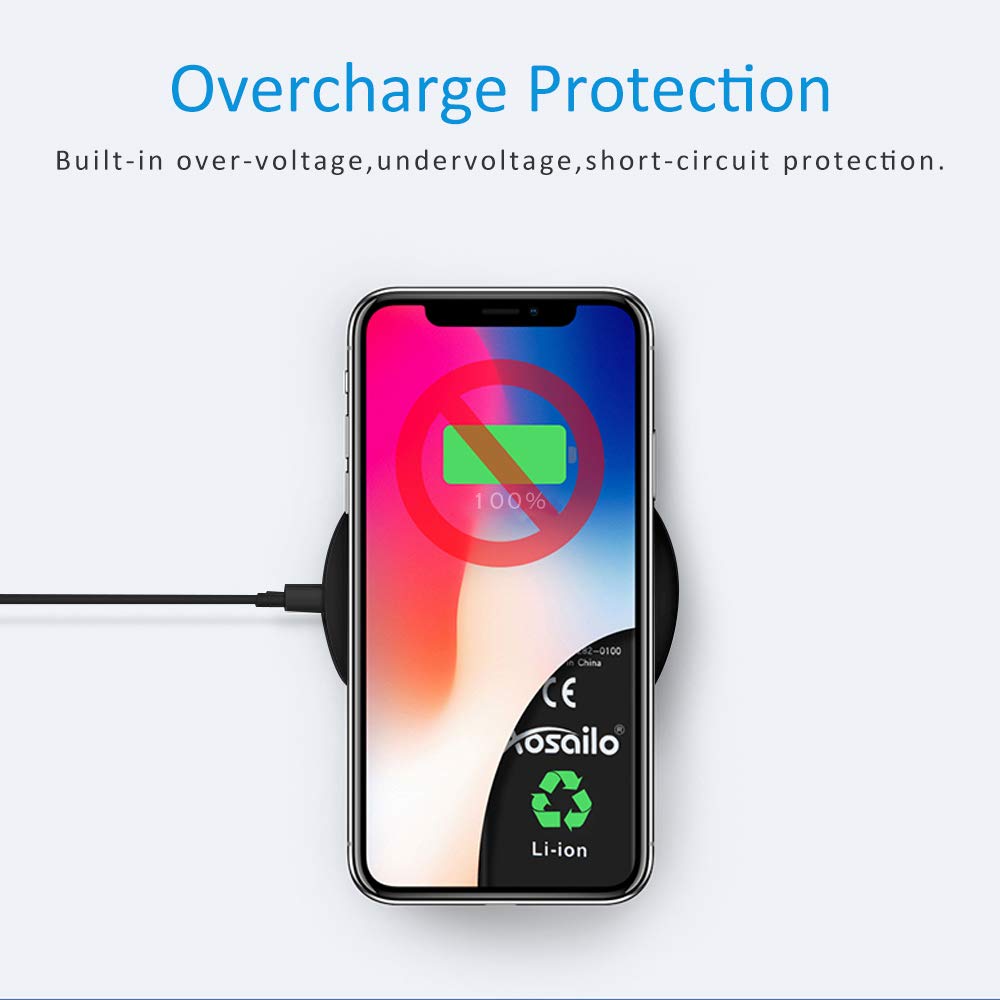 Wireless Charger, Christmas, Wozzako Charging Pad Compatible with iPhone Xs Max/XS/XR/X/8/8 Plus, Samsung Galaxy S9/S9+/S8/S8+/S7/S7 Edge More