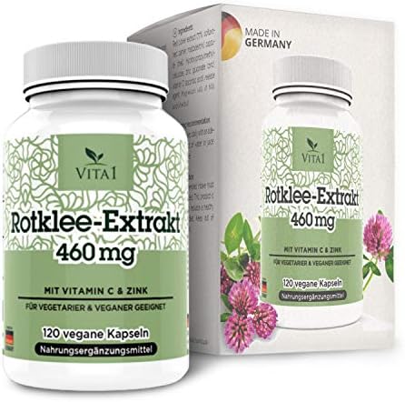 VITA1 Red Clover Extract 460mg • 120 Capsules (2-Months-Supply) • for The Wellbeing During The Menopause • Made in Germany
