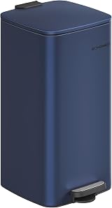 SONGMICS 8-Gallon Kitchen Bin Steel Pedal Trash Bin with Inner Bucket Midnight