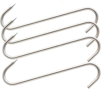 Amazon Co Jp Honshen 肉用フック 10インチ 高耐久 S字フック ステンレススチール 肉処理 ブッチャーフック 4個パック Diy 工具 ガーデン