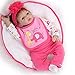 SanyDoll Reborn Baby Doll Vinyl Newborn Baby 22inch 55cm Lovely Lifelike Cute Baby Boy Toy Peach red Set Doll