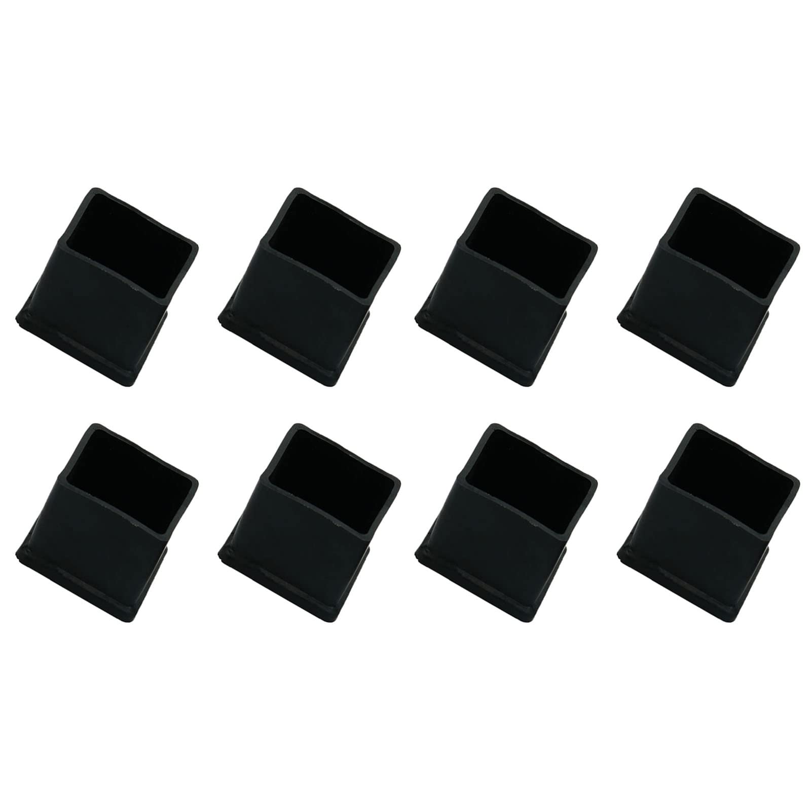 METALLIXITY Chair Leg End Cover (20mm x 20mm) 8Pcs, Square Rubber Furniture Feet Caps Floor Protector - for Sofa Table Patio Chairs, Black