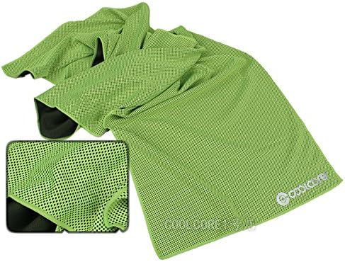Coolcore High-tech Cooling Sport Towel New Design During the Most Intense Workouts - Keep Cool, Exercising, Yoga, Hiking, Running - Lower , Cycling,tennis,football,basketball,a Golf Ball .Etc (98% Uv Isolation)(green Fluorescence