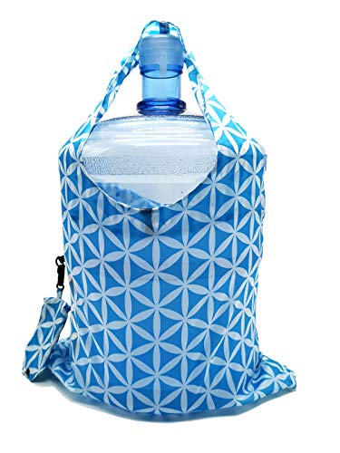 HOLYLUCK Reusable Grocery Bags,Heavy Duty Foldable Shopping Tote Bag (Standard, 3 Blue Geometric Flowers)