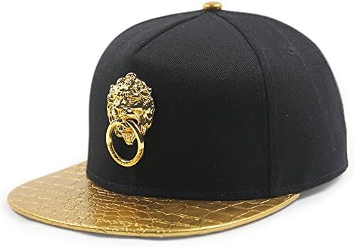 Unisex 3d Metal Stud Adjustable Flat Bill Snapback Baseball Punk Cap Hat