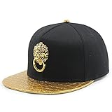 Unisex 3d Metal Stud Adjustable Flat Bill Snapback Baseball Punk Cap Hat