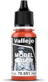 Vallejo Model Color Bright Orange 17 ml Acrylic Paint Eyedropper Bottle view 1