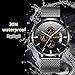 Watch Men Casual Stylish Stainless Steel Watch with Milanese Mesh Band, Waterproof Black Multifunctional Watch for Men