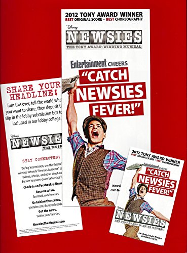 Jeremy Jordan "NEWSIES" Kara Lindsay / Alan Menken 2012 Broadway Flyer Set