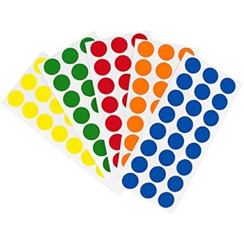 ChromaLabel 1/2 Inch Round Color-Coding Labels on Sheets | 5 Assorted Colors | 1,200/Variety Pack (Standard)