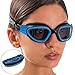 AqtivAqua Swim Goggles Case Wide View Swimming Goggles for Adult Men Women Youth Child (Blue/Black Color) primary