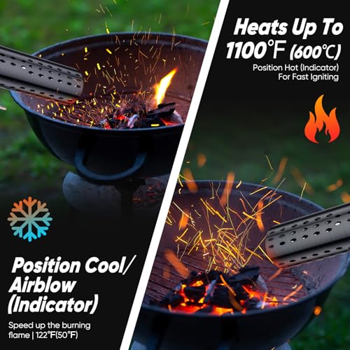 SHALL Charcoal Lighters 2000W Hot Air Gun 1100℉ Heated Chemical Free for BBQ Smokers, Grill Lighters, Wood Fireplaces and Fire Pits