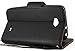 LG Realm case, Premium Slim and Durable PU Leather Wallet Flip Case Cover Stand with Card Holder and Strap for LG Realm LS620 (Black)