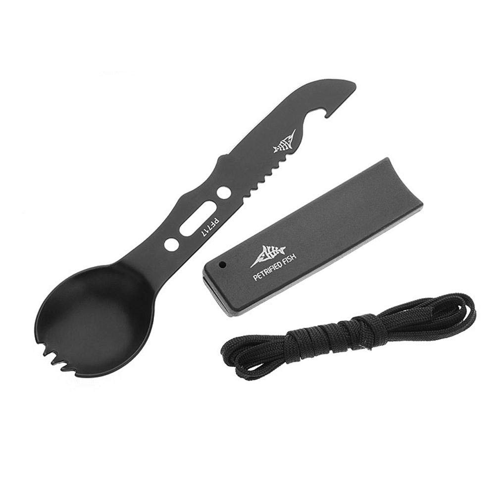 FOONEE Spoon Fork Knife Combo Set Camping Survival Tool Camping Hiking Hunting Backpacking