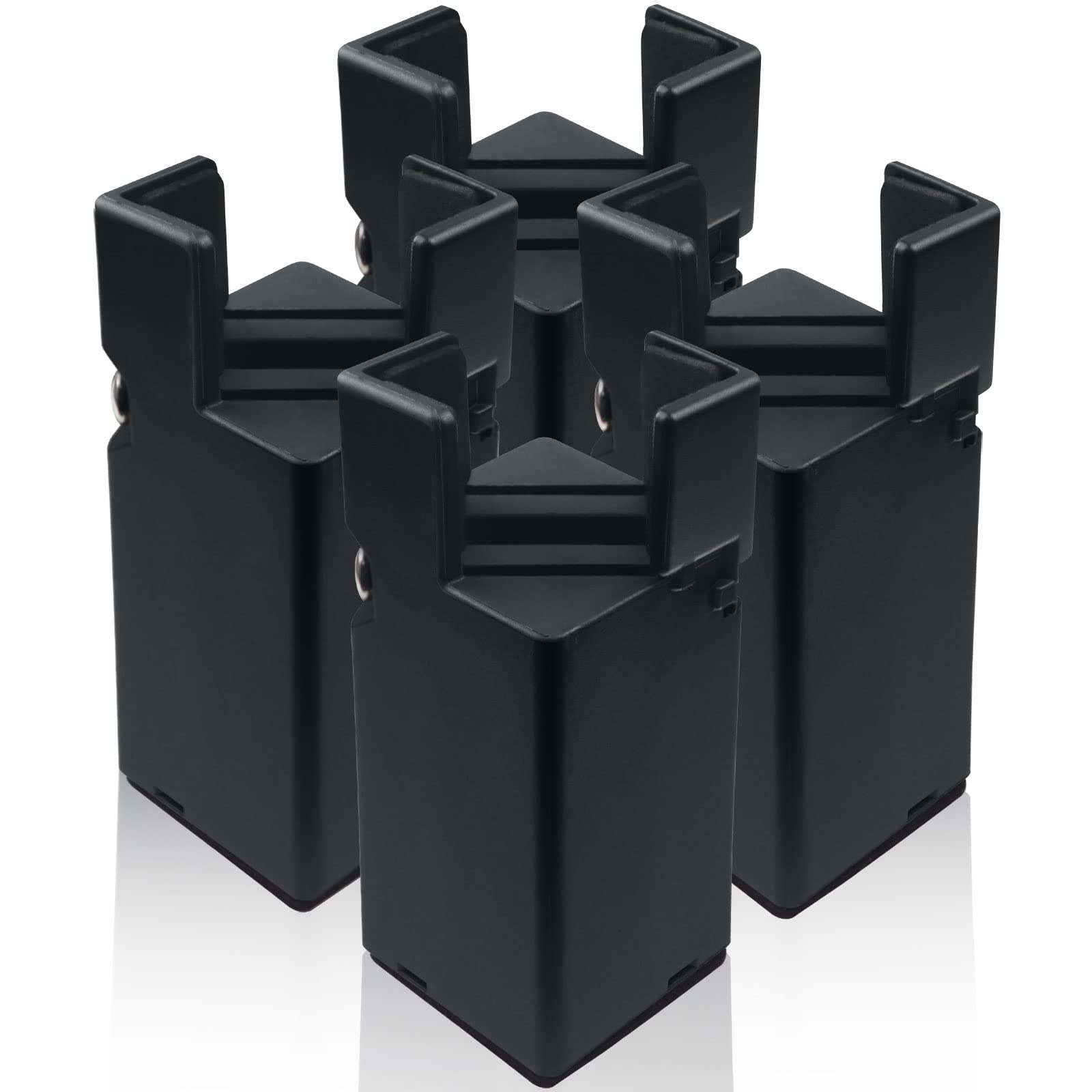 4Pcs Adjustable Furniture Risers 4In with Screw Clamp, Sturdy Desk Risers for Desk Legs, Bed Lifts Risers Heavy Duty, Table Risers for Chair Frame Width from 0.8-1.6in, Supports 4409lbs (4In)