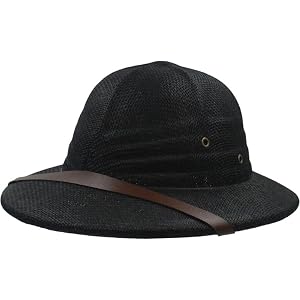 Pkhoxw Pith Helmet Hat for Men, Sturdy Adjustable Men's Adult Costume Straw Hats Helmet Outfit for Hiking, Outdoor Completing