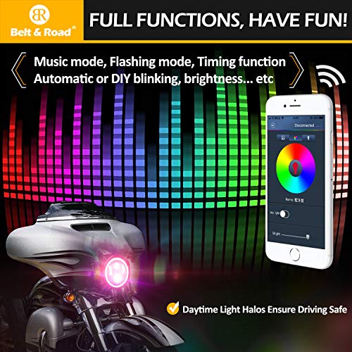 image for LI LEAD DOT H4 7'' Multi-color Halo Headlight & RGB Halo Passing Light