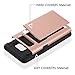 Galaxy S7 Edge Case, CaseTop [Easy 2 Card Access] Sliding Back Door Card Holder Wallet Case - Hybrid TPU PC Cover - for Samsung Galaxy S7 Edge, Rose Gold