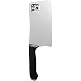 SGVAHY Creative Case Compatible with iPhone 15, Fun Unique 3D Kitchen Knife Shape Case High Imitation Spoof Funny Anti-Drop Protection Silver