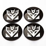 4 Pcs Aluminum Alloy Transformers Decepticons Wheel Center Decal Emblems (Transformers Decepticons-Black)