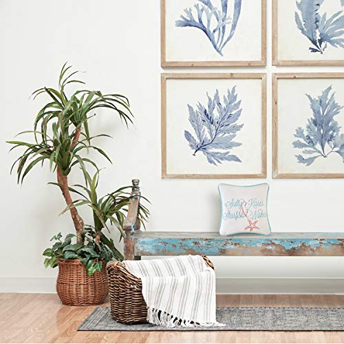 C&F Home 10" Embroidery Pillow, Salty Kisses Starfish Wishes Decorative Throw Pillow for Sofa Couch or Bed 10 x 10 Multi